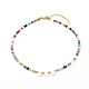 Collar de perlas de vidrio electrochapado NJEW-JN03530-1