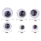 Lack & White Plastic Wiggle Googly Eyes Buttons DIY Scrapbooking Crafts Toy Accessories with Label Paster on Back KY-PH0002-02-4