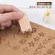 Olycraft 8 шт. деревянные керамические инструменты штампы квадратные деревянные штампы штампы из натурального дерева со смешанными узорами для глины рождественский подарок на день рождения AJEW-FG0001-01-4