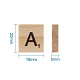 ウッドカボション  文字のある正方形  湯通しアーモンド  20x18x5mm WOOD-TA0001-11-10