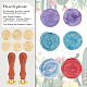 Superdant 6 pièces 6 style sceau de cire tête de timbre en laiton DIY-SD0001-40-5