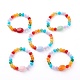 Round Imitation Gemstone Acrylic Beads Stretch Bracelet for Kids BJEW-JB06500-1