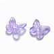 Transparent Spray Painted Glass Charms GLAA-T016-21B-2