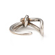 304 Stainless Steel Knot Open Cuff Ring for Women RJEW-I096-31P-3