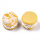 不透明樹脂デコデンカボション  模造食品  パン  ゴールド  23~24x20~21mm X-CRES-N022-104-3