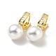 Orecchini pendenti con perle di plastica e zirconi chiari X-EJEW-A070-18G-1