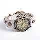 女性の編組革クォーツ腕時計  合金の腕時計ヘッド付き  ミックスカラー  245x20mm WACH-O007-02-4