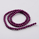 Dyed Natural Fossil Beads Strands G-E328-4mm-05-3