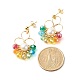 Boucles d'oreilles pendantes en perles de verre colorées pour filles EJEW-TA00010-4