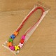 Colorful Wood Necklaces for Kids NJEW-JN00306-01-3