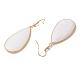 White Shell Dangle Earrings EJEW-L179-03-2