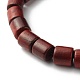 Bracciale elasticizzato con perline in legno cerato per uomo donna BJEW-JB06776-4
