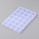 プラスチックビーズ収納ケース  24のコンパートメント  調整可能な仕切りボックス付き  長方形  透明  19x13x1.7cm CON-WH0083-03-2