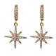 Boucles d'oreilles créoles huggie pendantes starburst avec zircons cubiques transparents EJEW-SW00007-01-1