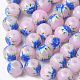 Printed & Spray Painted Imitation Jade Glass Beads GLAA-S047-05A-05-1