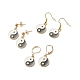 3 paires 3 style rond plat avec boucles d'oreilles pendantes en émail en alliage yin yang et boucles d'oreilles à levier et à levier EJEW-JE04893-1