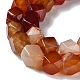 Brins de perles rondes coupées en étoile d'agate rouge naturelle G-M418-C04-01-4