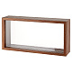 長方形の木製化粧箱  両面透明アクリル窓付き  キャメル  25.9x12.6x6cm CON-WH0095-30B-1