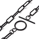304 collar de cadena de clip de papel texturizado de acero inoxidable para mujer NJEW-P263-02EB-4