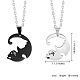 Two Tone Flat Round Puzzle Matching Necklaces Set JN1009A-2