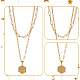 Anattasoul 4-teiliges Halsketten-Set im 4-Stil-Halsketten-Set aus Edelstahl mit Sechseck-Anhänger und Anfangsbuchstaben A NJEW-AN0001-08-3