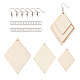 Yilisi DIY Rhombus Form Naturholz Anhänger Ohrring Herstellung Kits DIY-YS0001-14-1