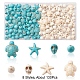 130 Stück 8 Stile gefärbte synthetische türkisfarbene Perlen G-FS0005-69-3