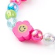 Bracelets extensibles en perles d'argile polymère faites à la main pour les enfants BJEW-JB06326-03-4