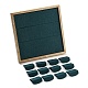 12 スロットの正方形の木製額縁イヤリング オーガナイザー ホルダー、マイクロファイバー イヤリング ディスプレイ カード付き  濃い緑  19x9.05x19cm EDIS-M003-01-3
