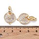 Rack Plating Brass Pave Clear Cubic Zirconia Fold Over Clasps KK-Q797-02G-3