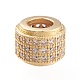 Golden Plated Brass Micro Pave Cubic Zirconia European Beads OPDL-L019-A06-1