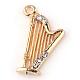 Alloy Rhinestone Harp Pendants ALRI-S162-016LG-1