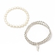 2Pcs 2 Style Alloy Wing Charm Multi-strand Bracelets Set BJEW-JB08158-01-4