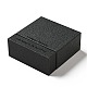 ボール紙の紙のアクセサリー類のギフトの引出し箱  正方形のプラスチックとPEフィルムのフローティングジュエリーディスプレイケース付き  単語の長方形  ブラック  10.7x10.35x4.25cm OBOX-G016-B05-4