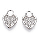 Rhodium Plated 925 Sterling Silver Micro Pave Cubic Zirconia Charms STER-T004-66P-2