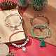4Pcs 4 Style Word Christmas Plastic & Glass Beaded Stretch Bracelets Set BJEW-JB09392-5