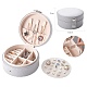 Round PU Leather with Lint Jewelry Storage Box with Snap Button PW-WG19090-03-1