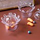 王冠の形をしたプラスチック キャンディー ボックス  キャップ付き  結婚式のお菓子の収納に  透明  7.85x7.05cm AJEW-WH0033-08B-3