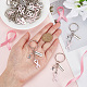 Schlüsselanhänger mit Anhänger aus rosafarbenem Brustkrebs-Bewusstseinsband aus Legierung und Emaille KEYC-AB00001-3
