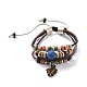 Bracelets de perles de pierre de lave BJEW-D264-09-2