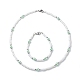 Braccialetto e collana di perle di plastica e vetro e semi di perline SJEW-JS01255-1