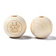 Unfinished Natural Wood European Beads WOOD-S045-148-3