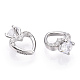 Rhodium Plated 925 Sterling Silver Micro Pave Cubic Zirconia Charms STER-T004-55P-3