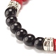 Rundes Stretch-Armband aus synthetischen türkisfarbenen (gefärbten) Perlen für Damen BJEW-JB07531-01-5