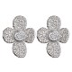 Aretes de flores de resina con piedras preciosas de imitación druzy EJEW-JE05318-01-1