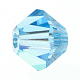 チェコガラスビーズ  多面カット  双円錐形  lt.skyブルー  直径4mm  穴：0.8mm  144個/グロス 302_4mm202-1