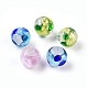 Perles rondes de feuille d'argent en verre manuelles X-LAMP-L041-02-1