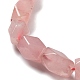Braccialetto elasticizzato con perline di pepite di quarzo rosa naturale BJEW-F462-01-3