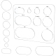 BENECREAT Router Template Set Circle Oval Acrylic Inlay Templates with 9pcs Stencils for Woodworking DIY-WH0188-65-1