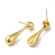 Латунные серьги-гвоздики в форме капли для женщин EJEW-Z019-08G-2